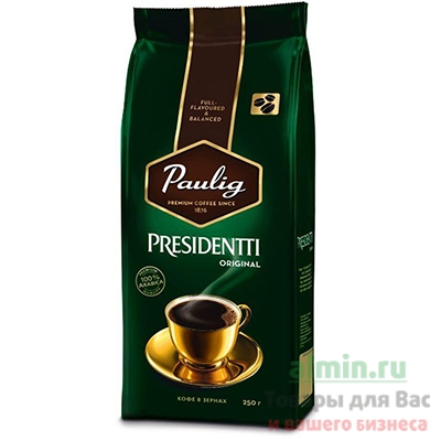 Кофе зерновой 250г PAULIG PRESIDENTTI ORIGINAL мягкая упаковка 1/1 Кофе зерновой 250г PAULIG PRESIDENTTI ORIGINAL мягкая упаковка 1/1