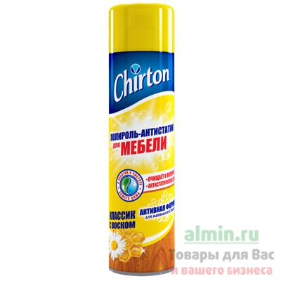 Полироль 500мл CHIRTON АНТИСТАТИК КЛАССИК с пчелиным воском аэрозоль GD 1/12 Полироль 500мл CHIRTON АНТИСТАТИК КЛАССИК с пчелиным воском аэрозоль GD 1/12