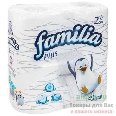 Бумага туалетная 2-сл 4 рул/уп FAMILIA PLUS БЕЛАЯ HAYAT 1/16 Бумага туалетная 2-сл 4 рул/уп FAMILIA PLUS БЕЛАЯ HAYAT 1/16