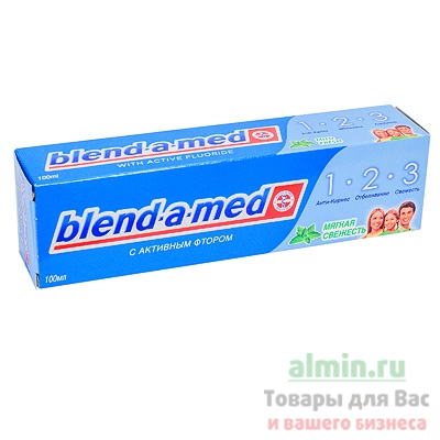 Зубная паста BLEND-A-MED 100мл 3-ЭФФЕКТ мягкая свежесть P&G 1/6/24 Зубная паста BLEND-A-MED 100мл 3-ЭФФЕКТ мягкая свежесть P&G 1/6/24