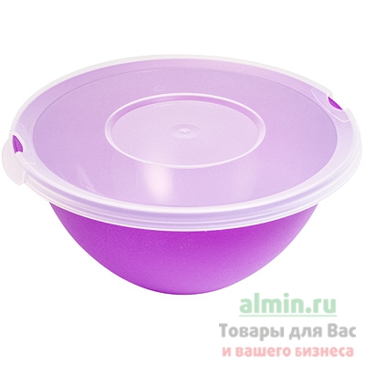 Миска 2л D230 с крышкой ПЛАСТИКОВАЯ ЦВЕТ В АССОРТИМЕНТЕ ПОЛИМЕРБЫТ 1/18 ...