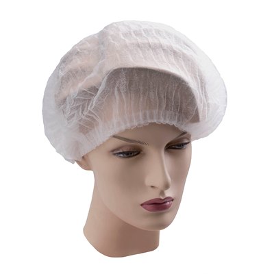 Шапочка нетканая. Шапочка нетканая. Шапочка "берет" (спанбонд, пл. 18, белая, кх "гекса"). Шапочка "шарлота" одноразов.