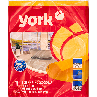 Тряпка для пола 600х500 мм 1 шт/уп ОРАНЖЕВАЯ ВИСКОЗА пакет ПЭ "YORK" в ...